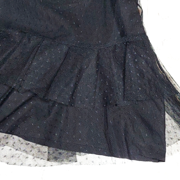 Zara black mesh lace embroidered mini dress, XS - Picture 6 of 9